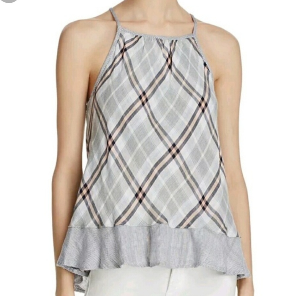 Cloth & Stone Bias Plaid Halter Cami Palm Canyon